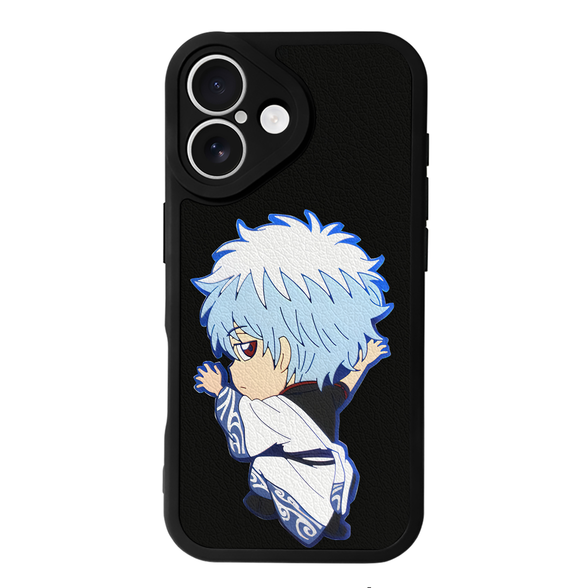 （画像用） ぎんたま 坂田銀時（さかたぎんとき） 神楽 志村新八（しむら しんぱち） GINTAMA Sakata Gintoki Kagura Shimura Shinpachi 【iPhone 16シリーズ対応】シリコンスマホケース（レザー調） 材質：シリコン